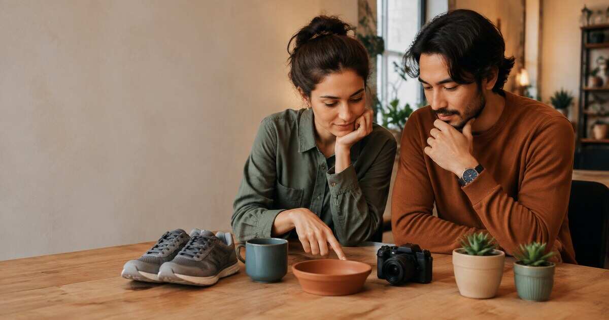 Two people choosing a comfortable activity for a date