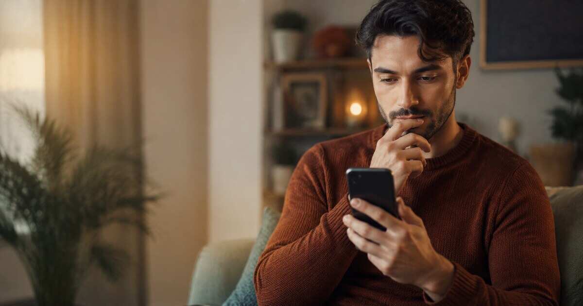 A person reflecting calmly after receiving unclear dating messages