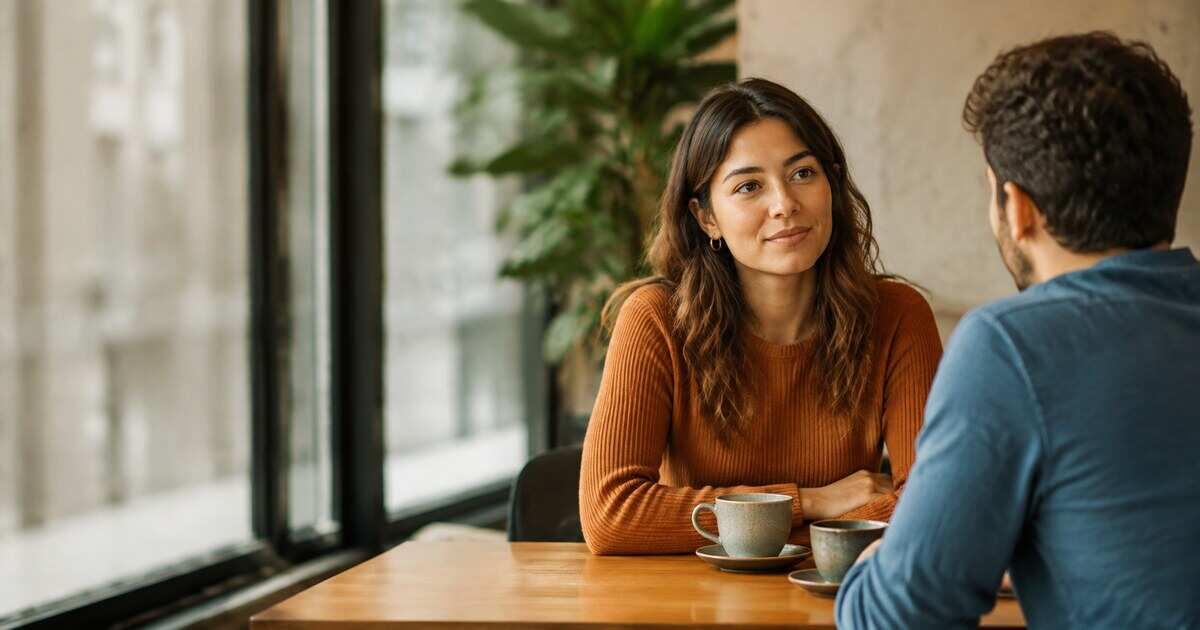 Two people having an open conversation while getting to know each other
